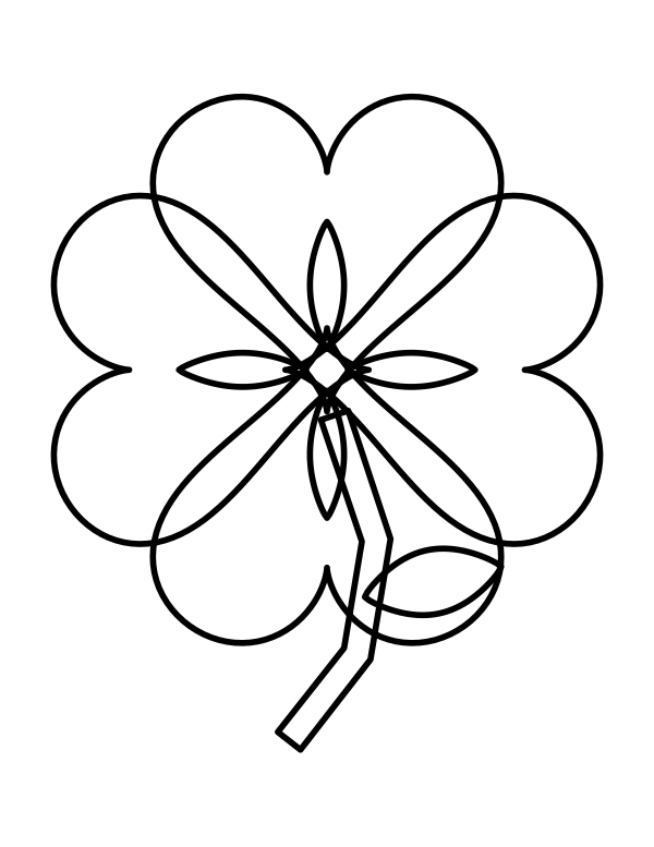 Four leaf clover coloring page