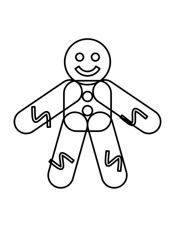 Gingerbread man coloring page