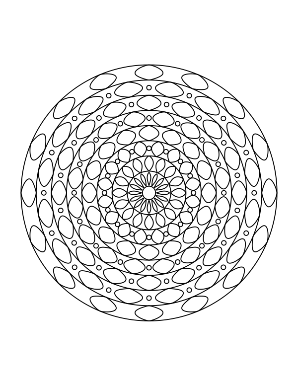 Intricate circle mandala coloring page