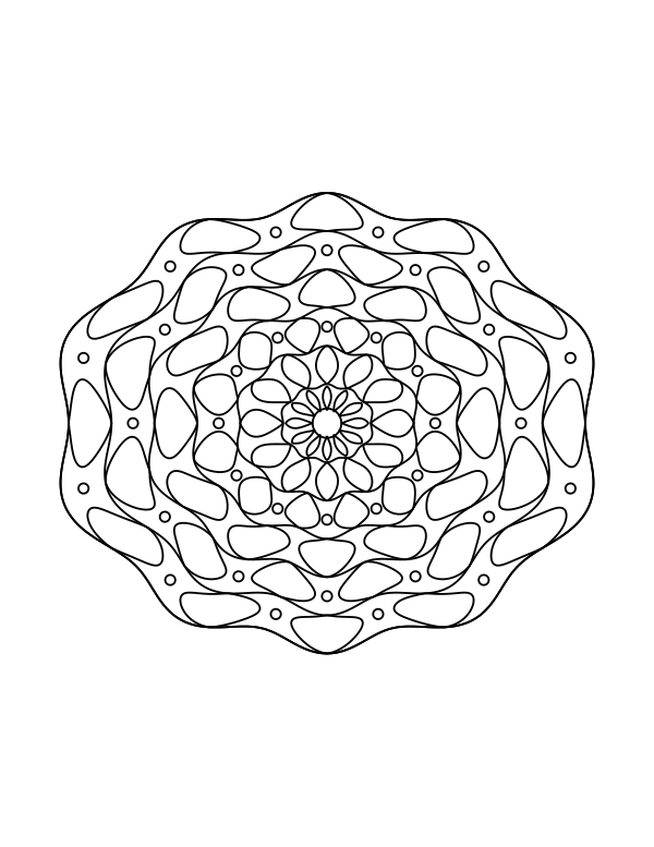 Detailed pumpkin mandala coloring page