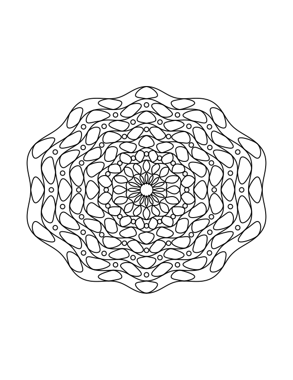 Intricate pumpkin mandala coloring page