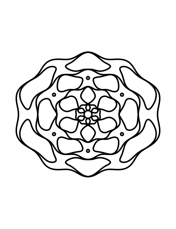 Simple pumpkin mandala coloring page