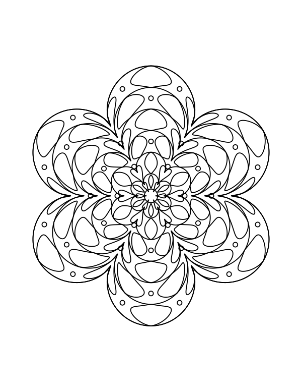 Detailed snowflake mandala coloring page