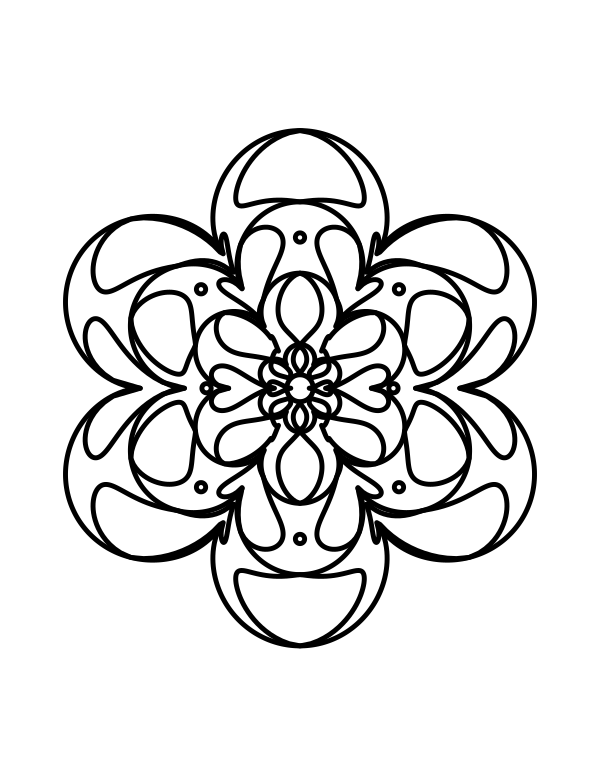 Easy snowflake mandala coloring page